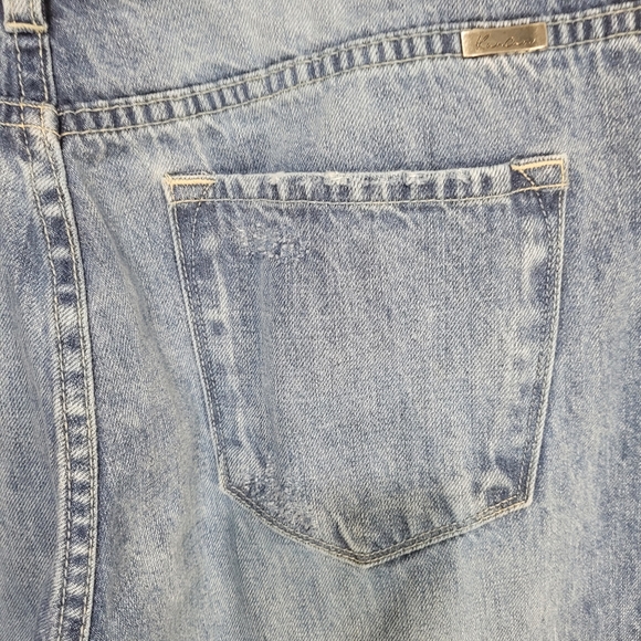 KanCan High Rise Straight Leg Cuffed 100% Cotton Distressed Jeans Size 15/31 - Picture 13 of 16